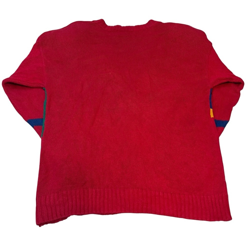 Vintage P. Galli Sports Theme Cardigan Sweater Women's S Colorful Novelty‎ Knit - Picture 7 of 8